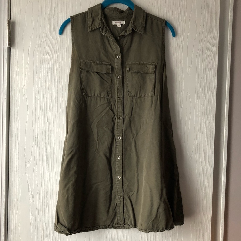 Army Green Shirt Dress